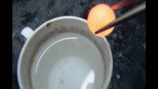 Heated nickel ball dropped into the cold water