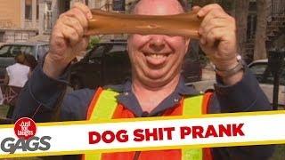 Man throwing dog shit on people - crazy prank
