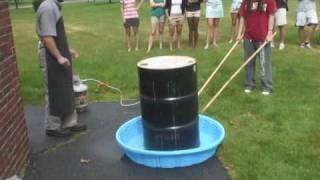 55 gallon steel drum can crush
