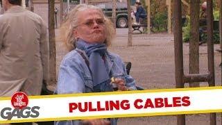Pulling cables - crazy prank