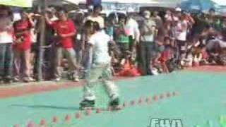 Freestyle rollerblade skating
